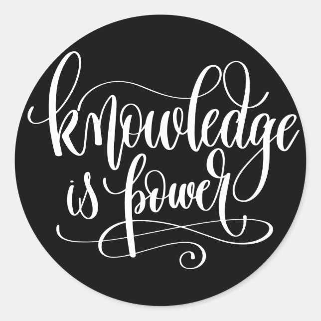 Knowledge is Power Classic Round Sticker (Front)