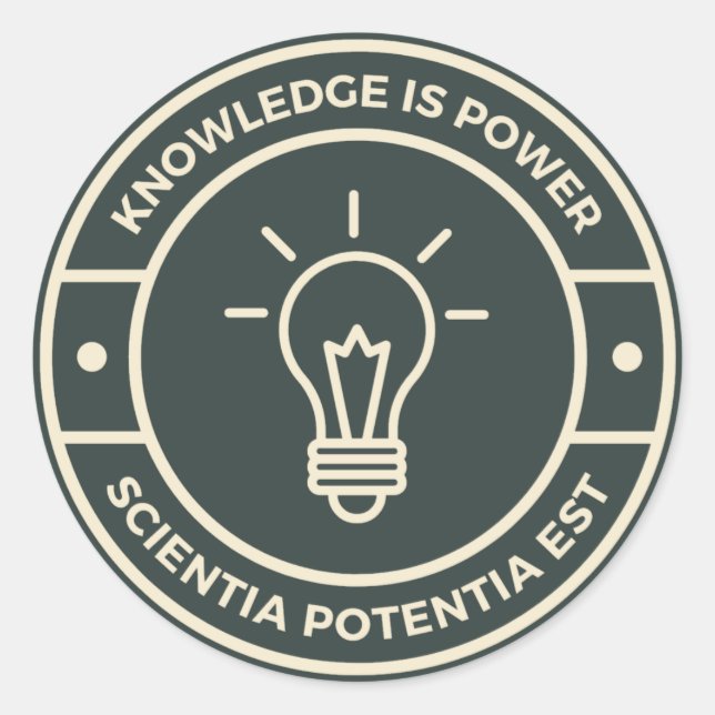 KNOWLEDGE IS POWER In Latin Classic Round Sticker (Front)