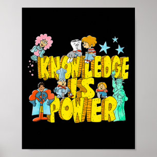Knowledge Is Power Womens Graphic Kids Humor Teach Poster