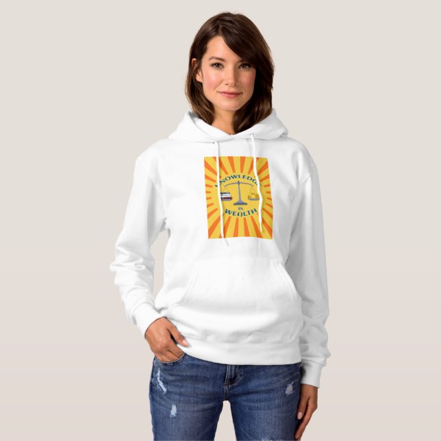 Knowledge Is Wealth Intelligence Saying Hoodie (Front Full)