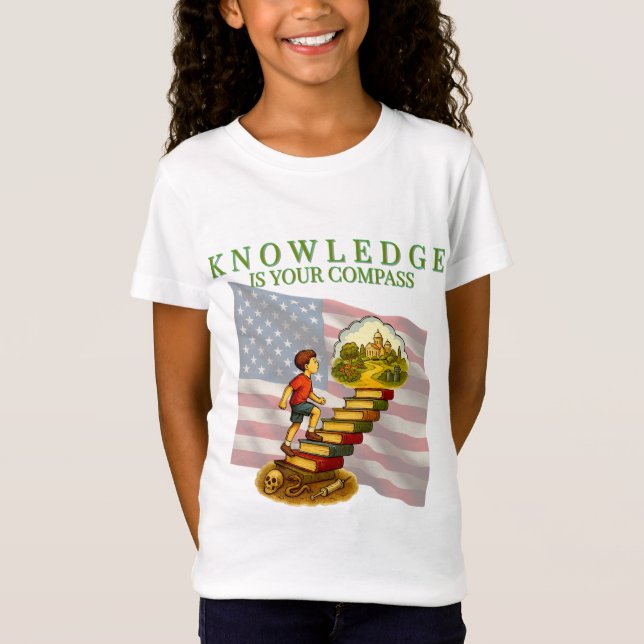 "Knowledge Is Your Compass – Inspirational T-Shirt (Front)