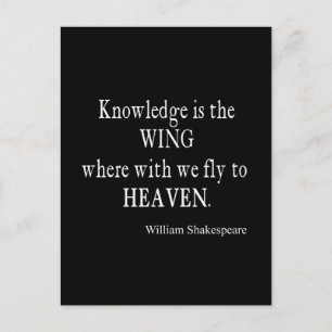 Knowledge Wing Fly to Heaven Shakespeare Quote Postcard