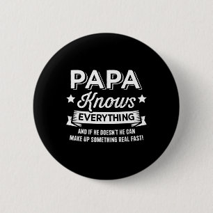 Knows Everything For Grandpa Fathers Day Birthday  6 Cm Round Badge