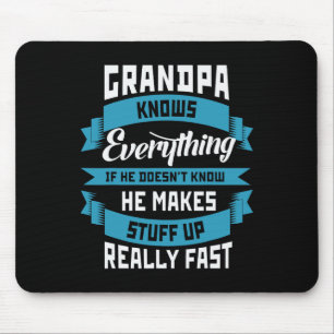 Knows Everything Funny Father's Day Costume Mouse Mat