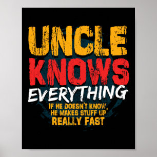 Knows Everything Funny Uncle Fathers Day Gifts Poster