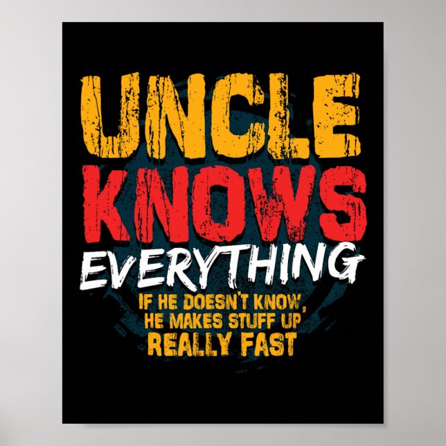 Knows Everything Funny Uncle Fathers Day Gifts  Poster (Front)