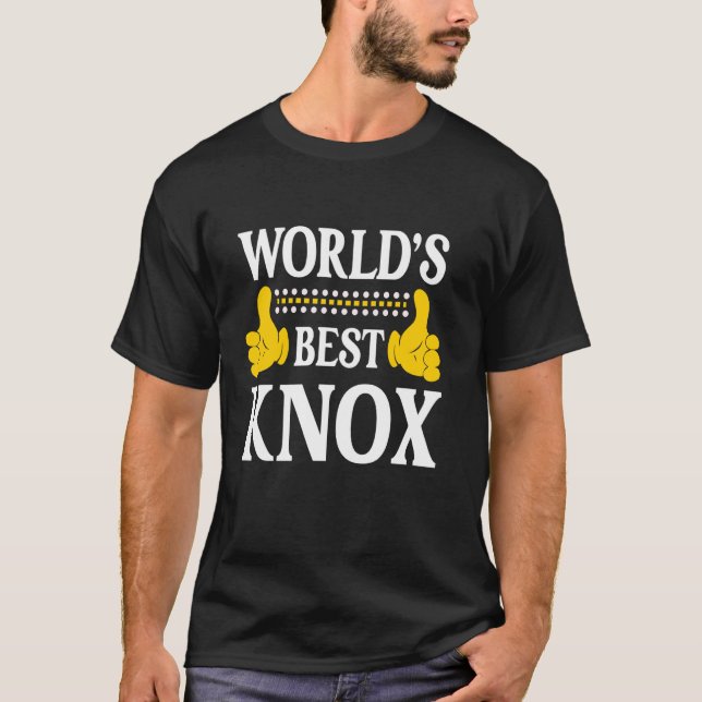 Knox Surname Funny Team Family Last Name World's B T-Shirt (Front)