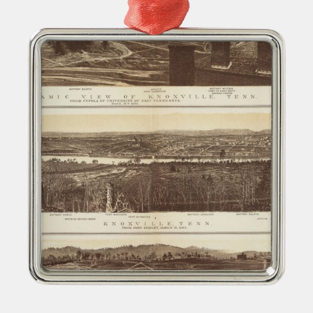 Knoxville, Chattanooga Metal Tree Decoration (Front)