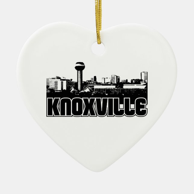 Knoxville Skyline Ceramic Tree Decoration (Front)