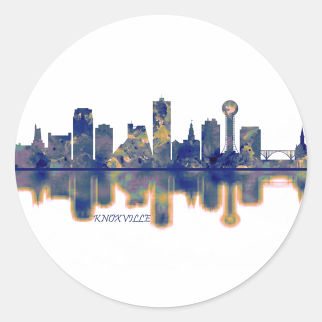 Knoxville Skyline Classic Round Sticker (Front)