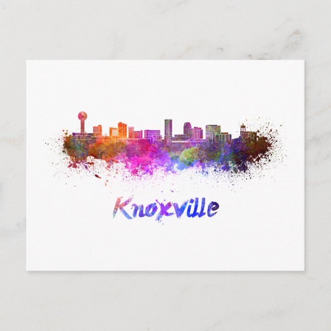 Knoxville skyline in watercolor postcard (Front)