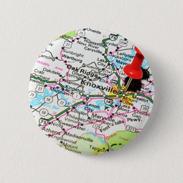 Knoxville, Tennessee 6 Cm Round Badge (Front)