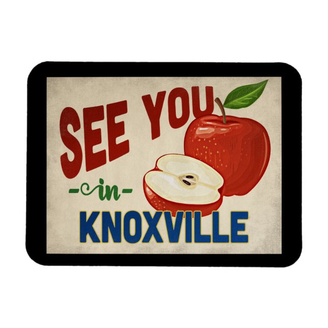 Knoxville Tennessee Apple - Vintage Travel Magnet (Horizontal)