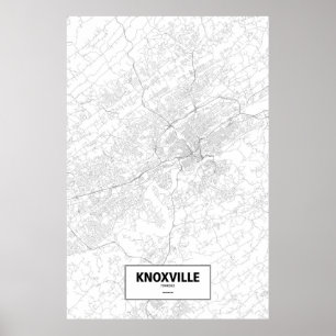 Knoxville, Tennessee (black on white) Poster