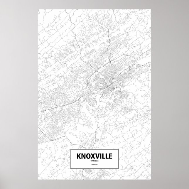 Knoxville, Tennessee (black on white) Poster (Front)
