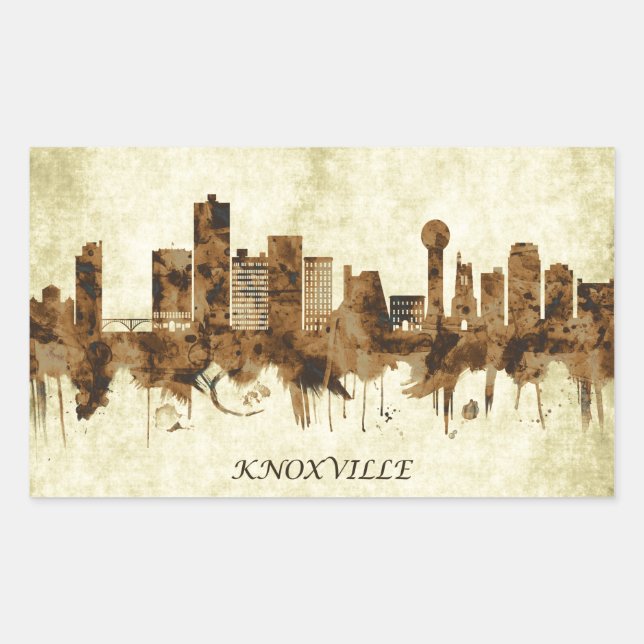 Knoxville Tennessee Cityscape Rectangular Sticker (Front)