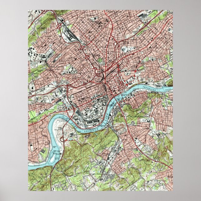 Knoxville Tennessee Map (1978) Poster (Front)