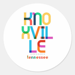 Knoxville Tennessee Mid Century, Pop Art, Classic Round Sticker