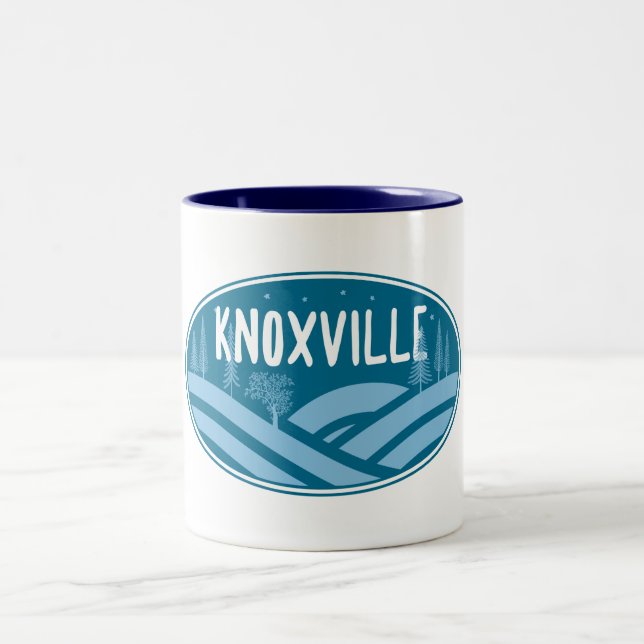 Knoxville Tennessee Outdoors Two-Tone Coffee Mug (Center)