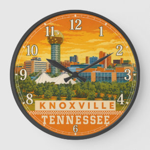 Knoxville Tennessee Sunsphere Downtown Skyline Large Clock