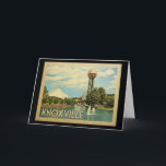 Knoxville Tennessee Vintage Travel Card<br><div class="desc">Knoxville Tennessee design in Vintage Travel style featuring a beautiful art park scene.</div>