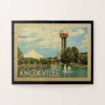 Knoxville Tennessee Vintage Travel Jigsaw Puzzle<br><div class="desc">Knoxville Tennessee design in Vintage Travel style featuring a beautiful art park scene.</div>