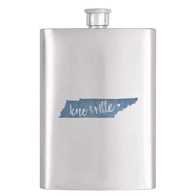 Knoxville, Tennessee Wood Grain Hip Flask (Front)