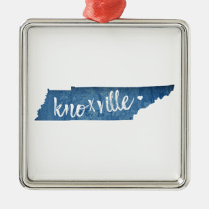 Knoxville, Tennessee Wood Grain Metal Tree Decoration