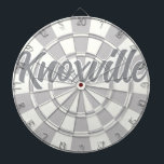 Knoxville TN Grey And White editable text Dartboard<br><div class="desc">Knoxville TN Grey And White editable text Dartboard 🎯 Add your text or name by selecting the personalisation option 🎯</div>