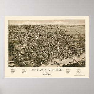 Knoxville, TN Panoramic Map - 1886 Poster