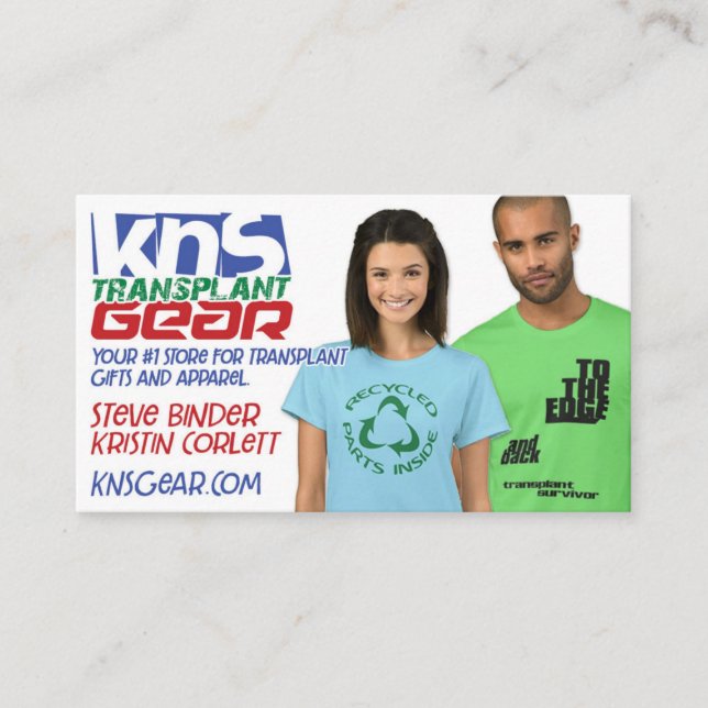 KNS Transplant Gear business card (Front)
