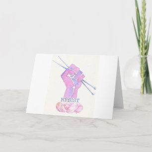 Kntting power fist with RESIST Card