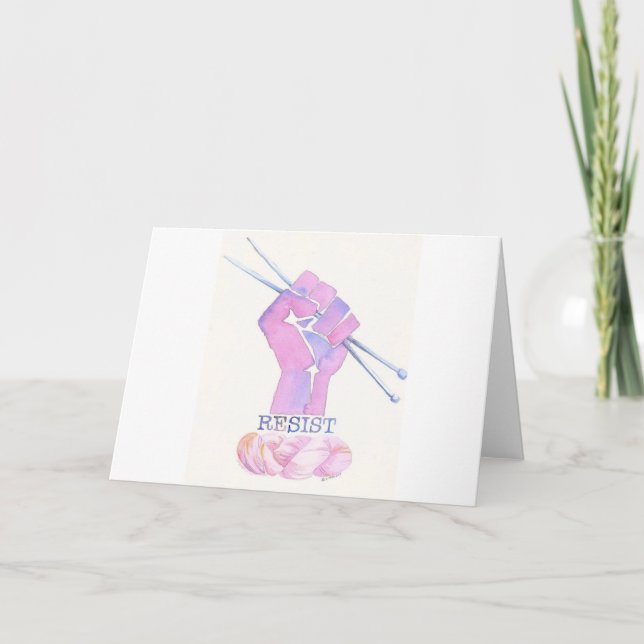 Kntting power fist with RESIST Card (Front)