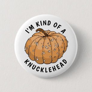 Knucklehead pumpkin 6 cm round badge
