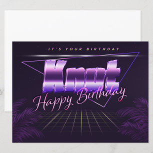 Knut Name Vorname lila retro Karte Geburtstag Card