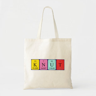 Knut periodic table name tote bag