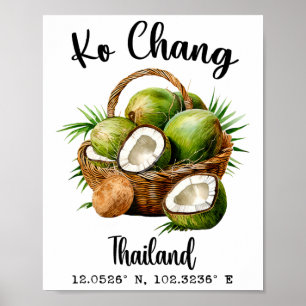 Ko Chang Coconut Thailand Tropical Island Gps Vaca Poster