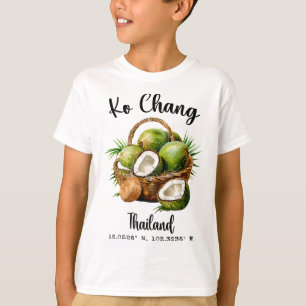 Ko Chang Coconut Thailand Tropical Island Gps Vaca T-Shirt