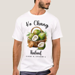 Ko Chang Coconut Thailand Tropical Island Gps Vaca T-Shirt