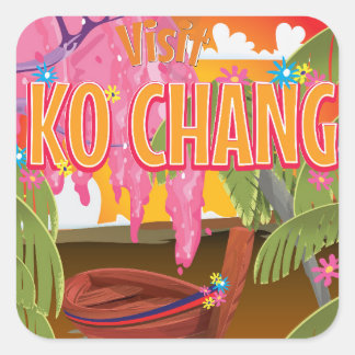 Ko Chang Thailand travel poster Square Sticker