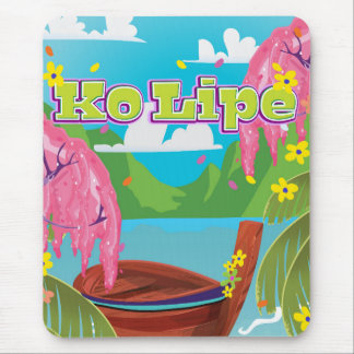 Ko Lipe cartoon travel poster art. Mouse Mat