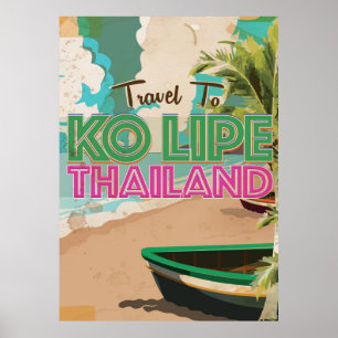 Ko Lipe Thailand Vintage vacation Poster