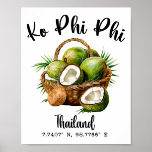 Ko Phi Phi Coconut Thailand Tropical Koh Island Gp Poster