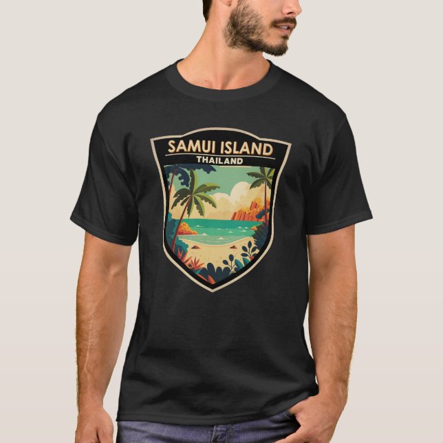 Ko Samui Island Thailand Travel Art Badge T-Shirt (Front)