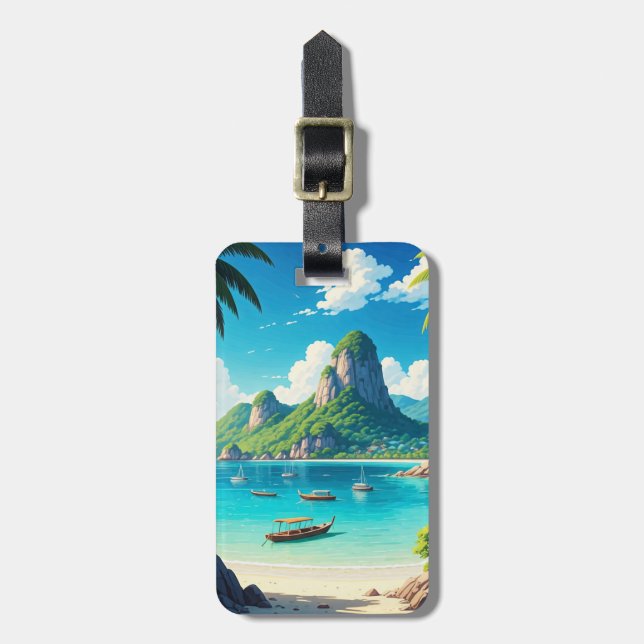 Ko Samui Thailand beach Luggage Tag (Front Vertical)