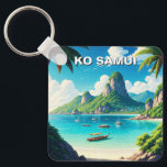 Ko Samui Thailand Key Ring<br><div class="desc">Ko Samui, Thailand's second-largest island, is a tropical paradise known for its stunning beaches, lush jungles, and vibrant cultural experiences. Nestled in the Gulf of Thailand, the island boasts soft white sands, crystal-clear waters, and iconic palm-fringed shores like Chaweng and Lamai Beach. Beyond its natural beauty, Ko Samui is home...</div>