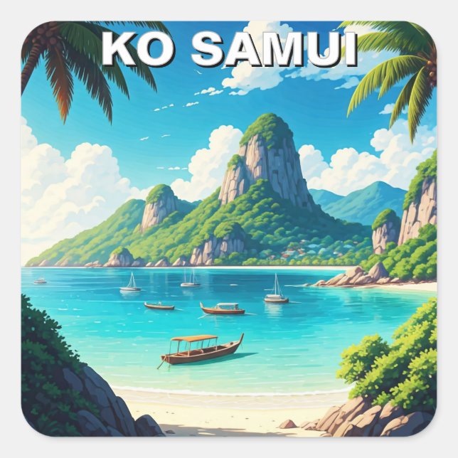 Ko Samui Thailand Square Sticker (Front)