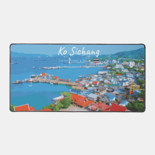 Ko Sichang, Thailand - Vibrant Harbour View Desk Mat
