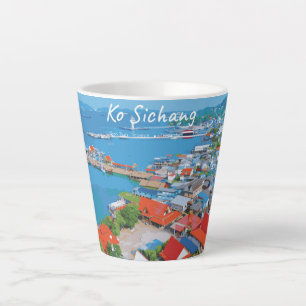 Ko Sichang, Thailand - Vibrant Harbour View Small Latte Mug