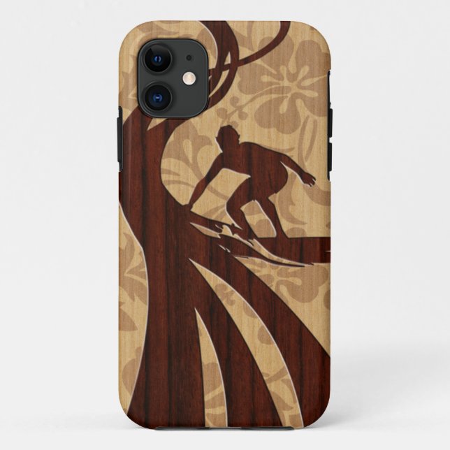 Koa Wood Surfer Surfboard iPhone 5 Cases (Back)